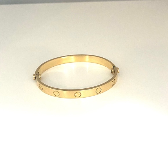 18k Gold Bracelet Bangle Trendy - Picture 2 of 6